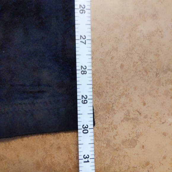 VTG Black Leather Suede Pants size 8 with elastic in waist - Picture 4 of 9